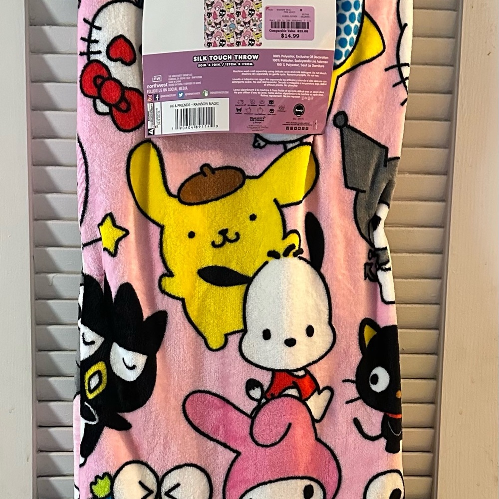 Sanrio Pink Silk Touch Throw Blanket